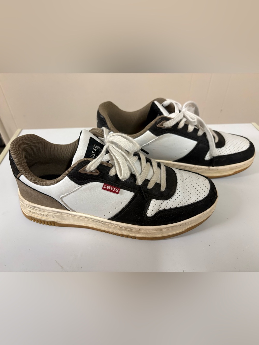 Levi's Men's Black, White & Brown Low-Top Sneakers -7